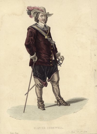Portræt af Oliver Cromwell af Hippolyte Delaroche