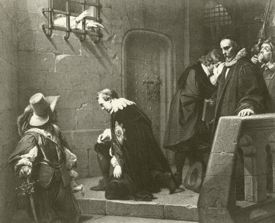 Straffords død (dybtryk) af Hippolyte Delaroche