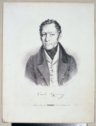 Carl Czerny (1791-1857) graveret af Huard af Hippolyte Lallemand