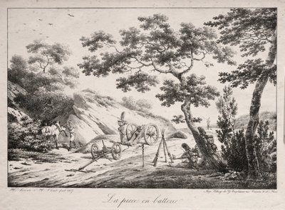 Kanonen klar til at skyde, 1817. af Hippolyte Lecomte