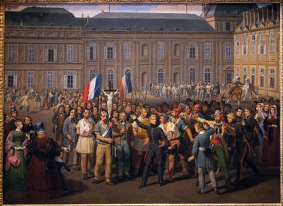 Polyteknikerne, der bar krucifikset, blev reddet fra kapellet i Tuilerierne under rieve den 24. februar af Hippolyte Lecomte