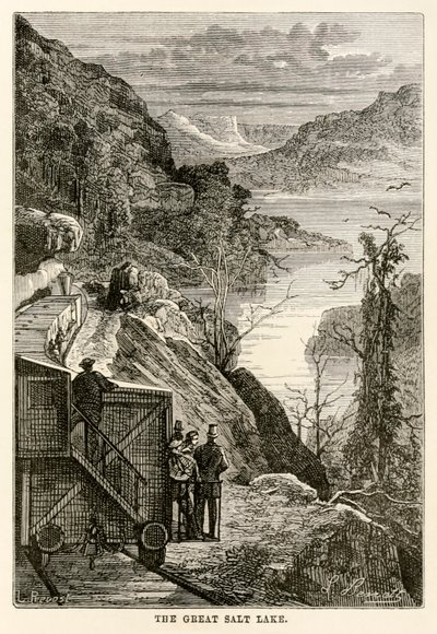 Den Store Saltsø, fra hele verden på firs dage af Jules Verne (1828-1905) indgraveret af Prévost, 1873 af Hippolyte Leon after Benett
