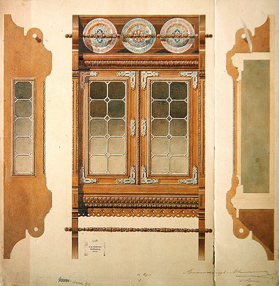 Design til en kommode af Hippolyte Monighetti
