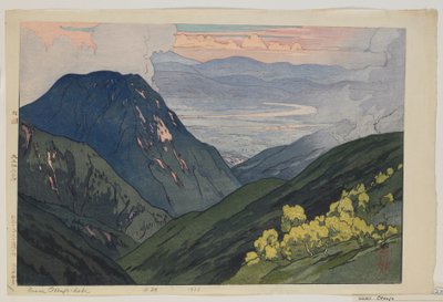 Fra Daitenjodake, fra serien, Twelve Scenes in the Japan Alps, Taisho-æra af Hiroshi Yoshida
