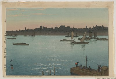 Sumida River - Afternoon, fra serien, Twelve Scenes of Tokyo, Taisho-æra af Hiroshi Yoshida