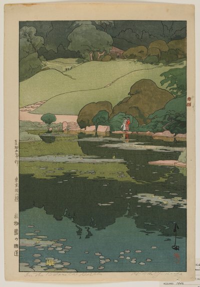 Åkander i den botaniske have, fra serien, Tolv scener i Tokyo, Taisho-æraen af Hiroshi Yoshida