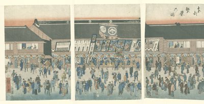 Aktivitet i den østlige hovedstad Toto hanei no zu (titel på objekt) af Hiroshige (I) , Utagawa