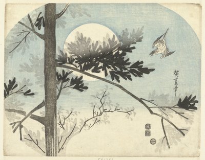 Gøg og fyrretræ af Hiroshige (I) , Utagawa