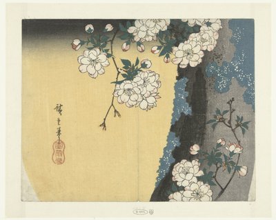 Mossy stamme og kirsebærblomster af Hiroshige (I) , Utagawa