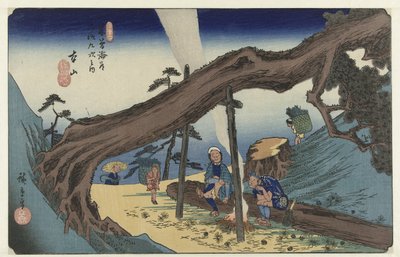 Motoyama 69 sek Kisokaido Rokujutsugi no Uchi af Hiroshige (I) , Utagawa
