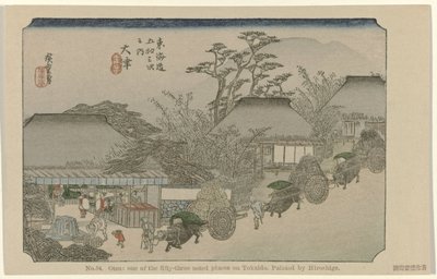 Otsu Nr. 54. Otsu: et af de treoghalvtreds bemærkede steder på Tokaido, malet af Hiroshige (titel på objektet) De Tôkaidô van Hiroshige (serietitel) Hiroshige no fude Tôkaidô (serietitel på objekt) af Hiroshige (I) , Utagawa