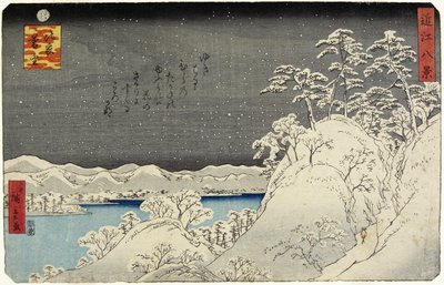 Aftensne på Mount Hira, januar 1859 af Hiroshige II