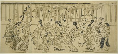 En parade af kurtisaner af Hishikawa Moronobu