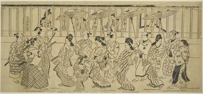 A para de af korutesan s, ca. 1690 (Udskriv venligst; Sumizurie, Kakemono Yokoe) af Hishikawa Moronobu