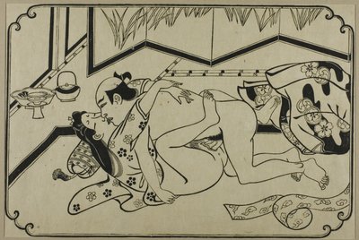 Et ark fra et shunga-album af Hishikawa Moronobu