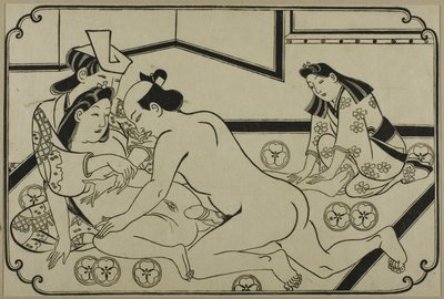 Et ark fra et shunga-album af Hishikawa Moronobu