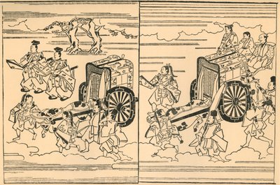 Vogne trukket af okser, 1663, 1924. af Hishikawa Moronobu