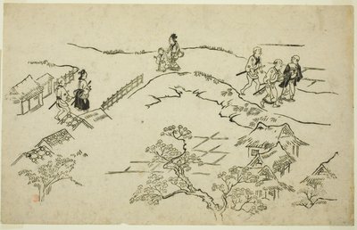 Emon Hill, fra serien "The Appearance of Yoshiwara (Yoshiwara no tei)" af Hishikawa Moronobu