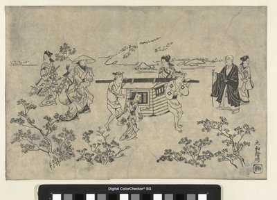 Rejseselskab Udsigt over Ueno (kopi) af Hishikawa Moronobu