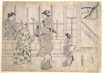 Gadescene i Yoshiwara af Hishikawa Moronobu