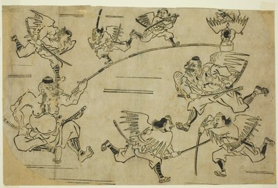 Tengu-kongen træner sine elever af Hishikawa Moronobu