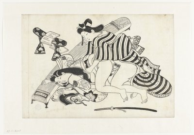 Erotisk show af Hishikawa Moroshige (attributed to)