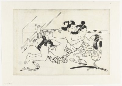 Erotisk show af Hishikawa Moroshige (attributed to)
