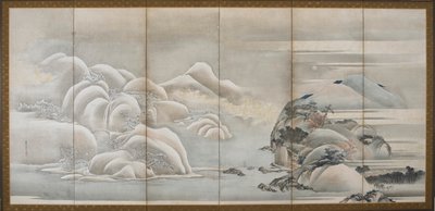 Landskab: to af de fire årstider, efterår og vinter, Edo-periode, slutningen af det 18.-begyndelsen af det 19. århundrede. af Hishikawa Sori