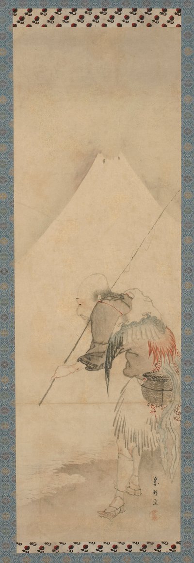 Fiskeren Hakuryo og Mount Fuji, Edo-perioden, 1770-1820. af Hishikawa Sori