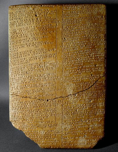 Hettitisk civilisation: kileskrifttavle, der transskriberer ritualet fra Amihatna, ypperstepræst for den guddommelige Ishara, fra stedet for Hattusa (nuværende Bogazkoi) 1650-1200 f.Kr. Istanbul arkæologiske museum af Hittite