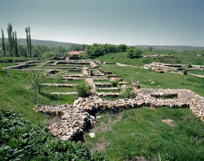 Udsigt over ruinerne af stedet af Hittite Hittite