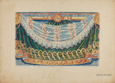 Tapet kantdesign, ca. 1939. af Holger Hansen