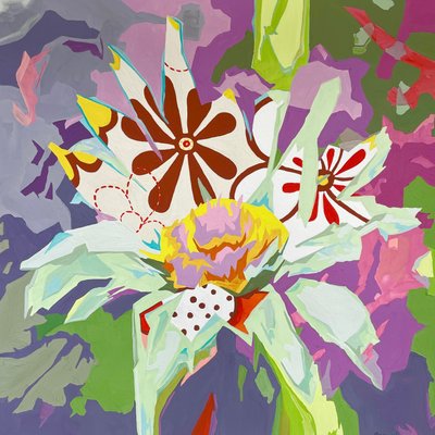 Floral Abstract #1, 2023 (gouache på papir) af Holly Boruck