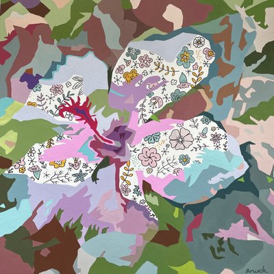 Floral Abstract #7, 2023 (gouache på papir) af Holly Boruck