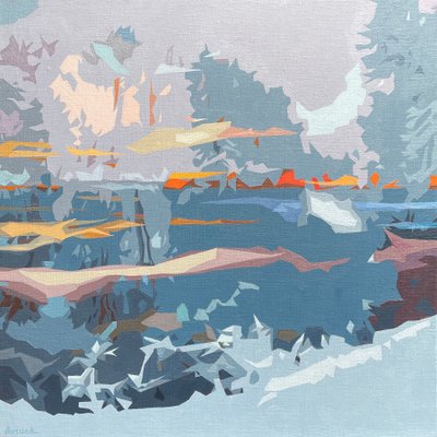 Landscape Obscura #5, 2023 (olie på linned) af Holly Boruck