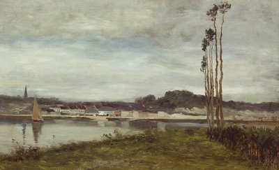 På Seinen, ca. 1895 (olie på lærred) af Homer Dodge Martin