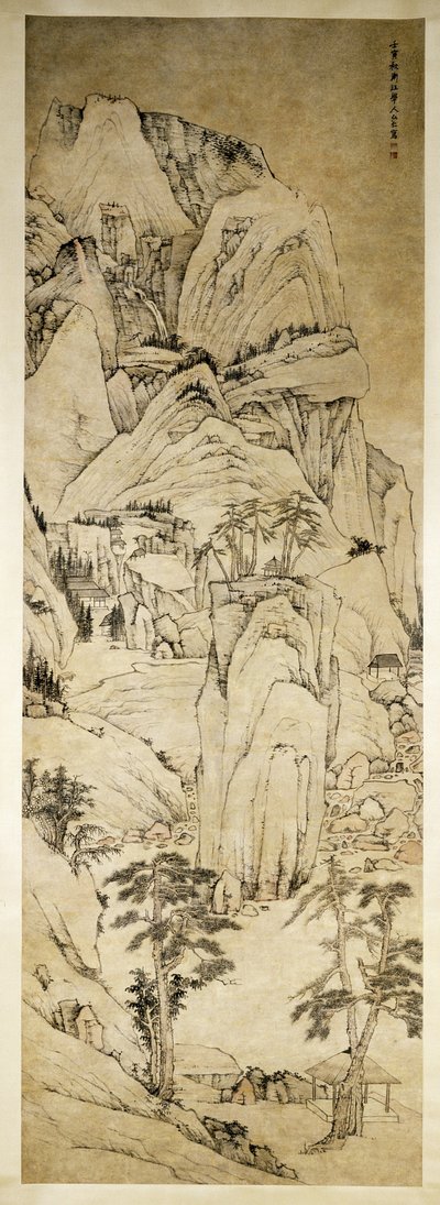 Monumentalt landskab af Hongren Hongren