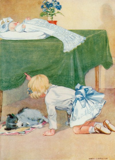 Illustration til Josephines fødselsdag (farve litho) af Honor Charlotte Appleton