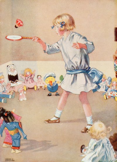 Illustration til Josephines fødselsdag (farve litho) af Honor Charlotte Appleton