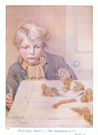 Syv lodne spædbørn, illustration fra 