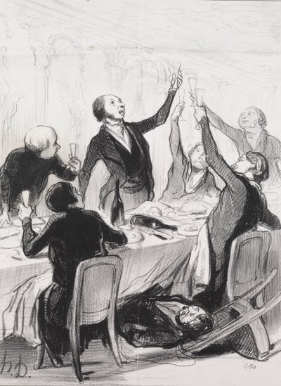 En 43. skål...til Temperance Society af Honoré Daumier