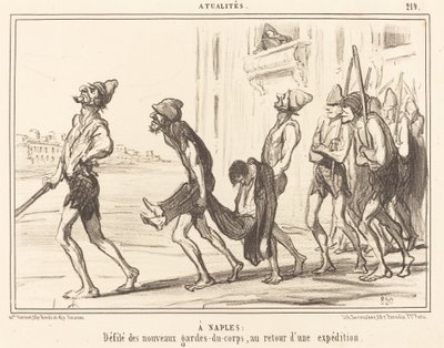 I Napoli: Parade af... livvagter... af Honoré Daumier