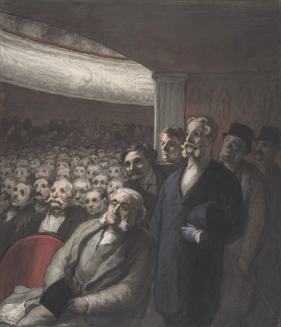 Et teaterpublikum, 1800-tallet. af Honoré Daumier