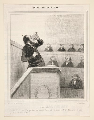 På Tribunen: Før vi går videre til spørgsmålet om sukkerarter af Honoré Daumier