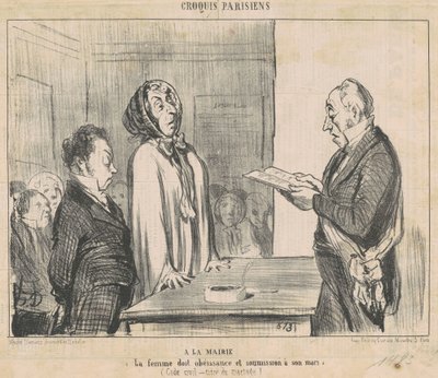 Hos borgmesteren... af Honoré Daumier