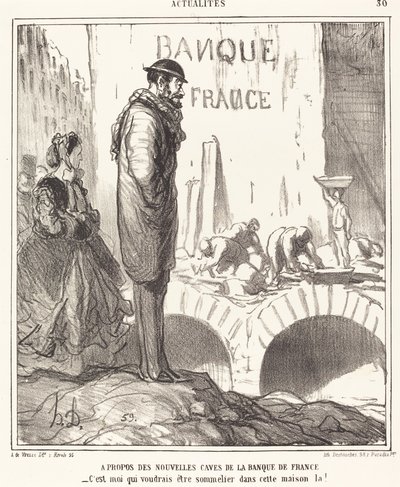 Om... kældrene i Banque de France af Honoré Daumier