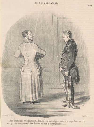 Hvad synes du, hr. Piquepruneman, om at have mig... af Honoré Daumier
