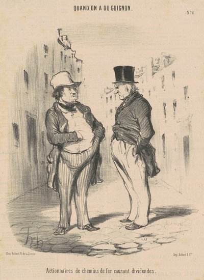 Jernbaneaktionærer forårsager udbytte af Honoré Daumier