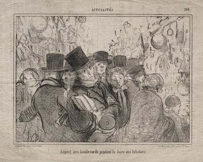 Aktualiteter (nr. 260): Udsigt over boulevarder under et marked for nips af Honoré Daumier