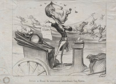 Aktualiteter (nr. 81): Ankomsten til Alsace af den ekstraordinære kommissær, Coco Romieu af Honoré Daumier